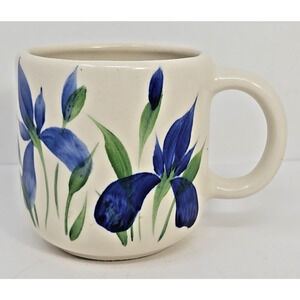 Emerson Creek Pottery Field Of Iris Signature Coffee Mug 16oz. Floral U324